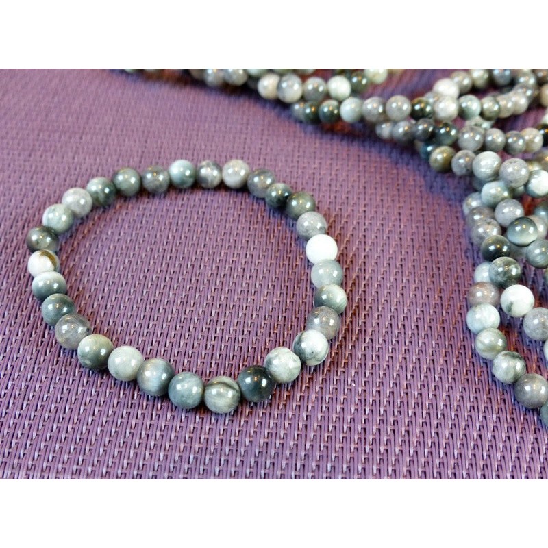 Bracelet en perles de quartz oeil de chat - Bijoux, chakras, reiki.