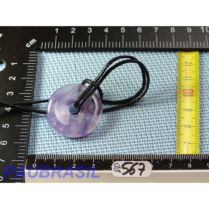 Pi Donut pendentif en Amethyste Q Extra Brésil 3cm