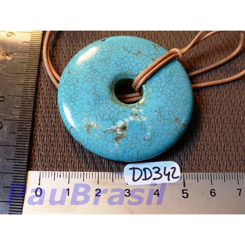 Pi Donut pendentif Turquenite - Howlite teintée 5cm