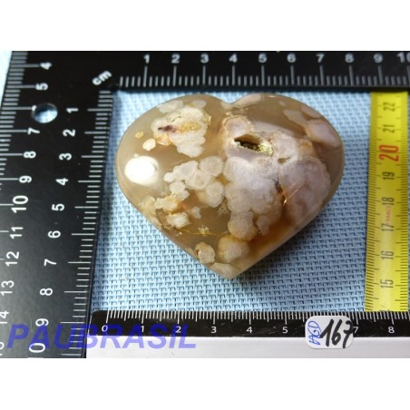 Coeur en Agate Naturelle dite Fleur de Madagascar 144g