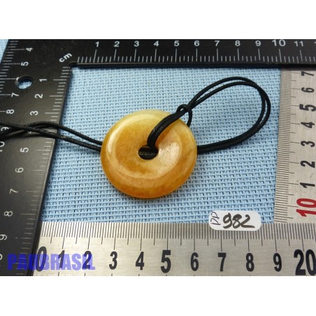 Pi donut pendentif Calcite Orange 4cm