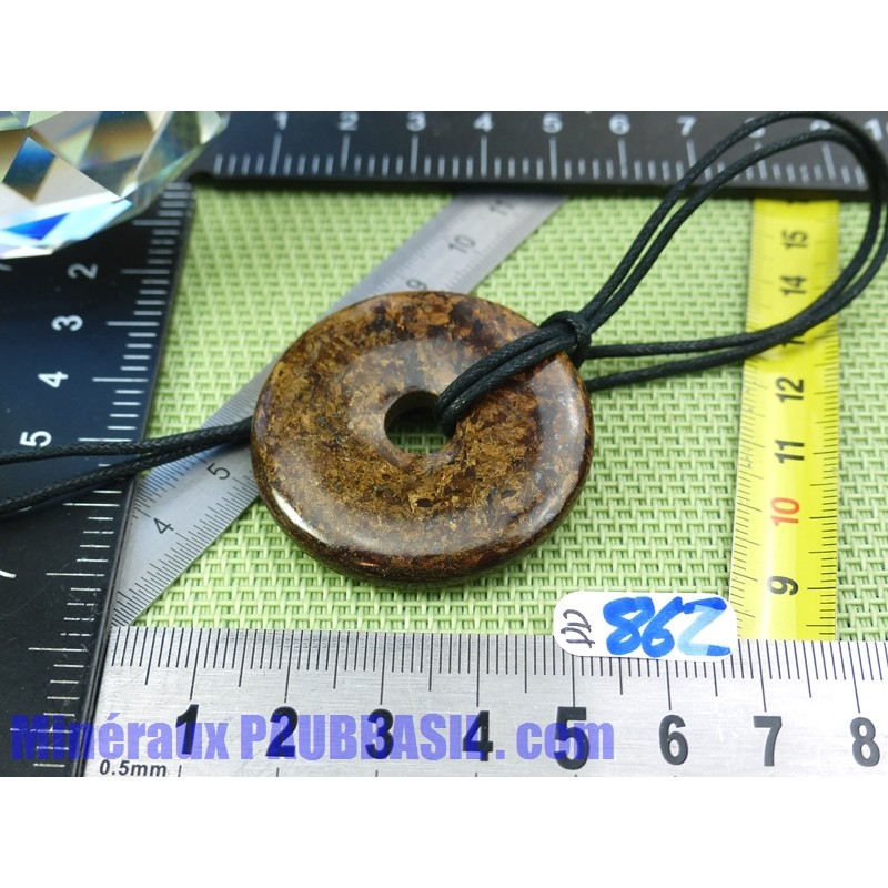 Pi donut pendentif en Bronzite de 4 cm