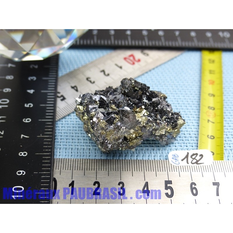 Galene plus Quartz plus Pyrite en pierre brute 75g