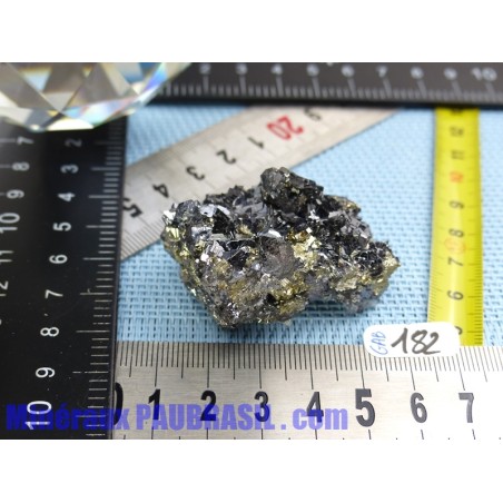 Galene plus Quartz plus Pyrite en pierre brute 75g