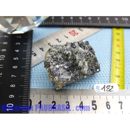 Galene plus Quartz plus Pyrite en pierre brute 75g