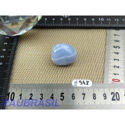 Calcédoine Bleue Rubanée - Agate Blue Lace pierre roulée Q Extra 20g