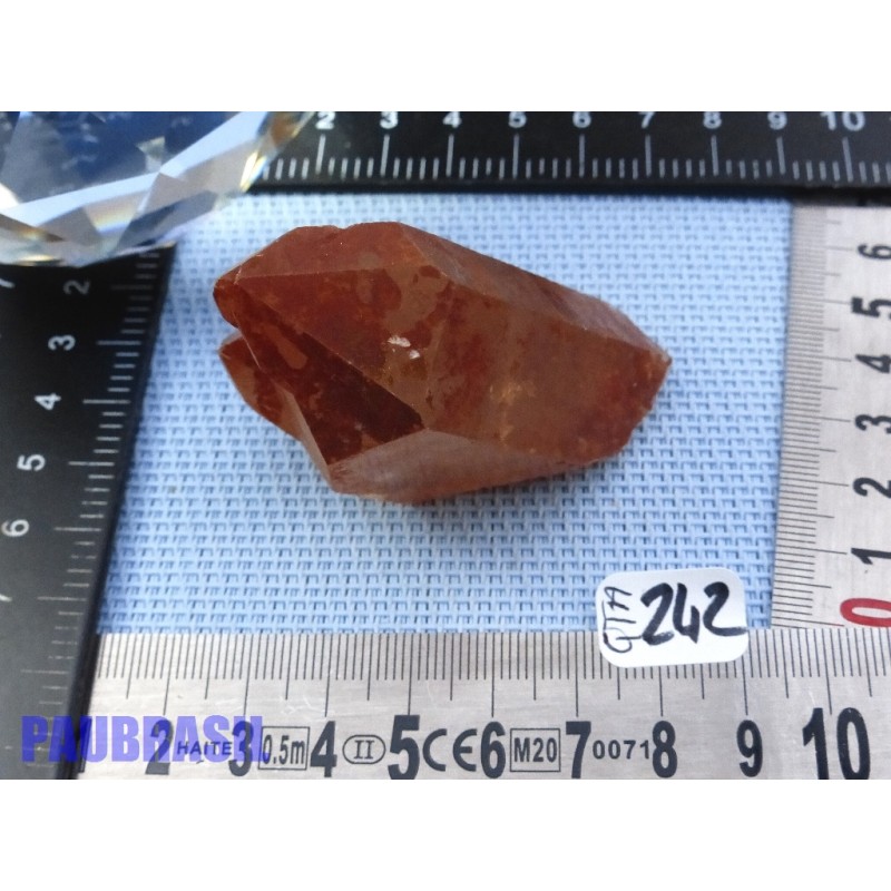 Pointe de Quartz Tangerine de 74g guérisseur doré Brésil