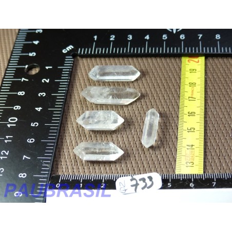 5 Pointes biterminée en quartz Q Extra pour lithothérapie 13g