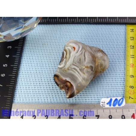 Agate à Eau polie du Bresil 43g Qualité moyenne Rare